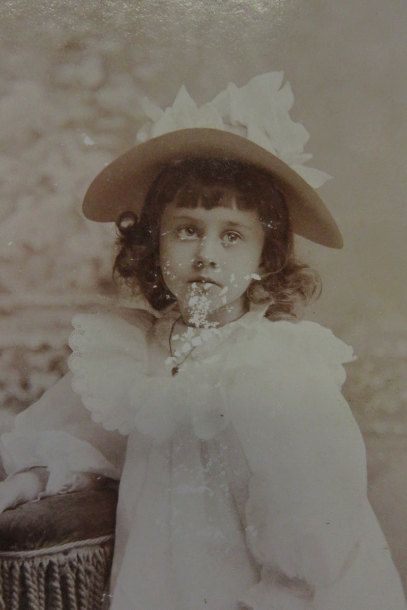 Cute 4 Year Old Lillian Gill Antique Cabinet Card Cut Card French Auburn NY