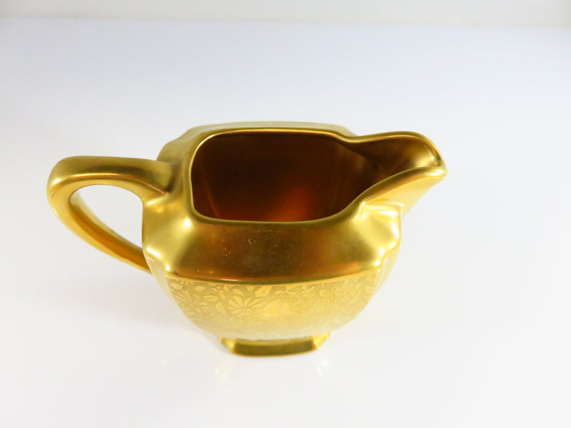 Vintage Wheeling Gold Daisy and Dove Pattern Creamer Bowl 1253