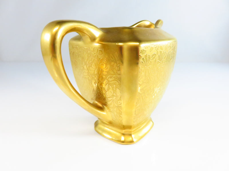 Vintage Wheeling Gold Daisy and Dove Pattern Creamer Bowl 1253