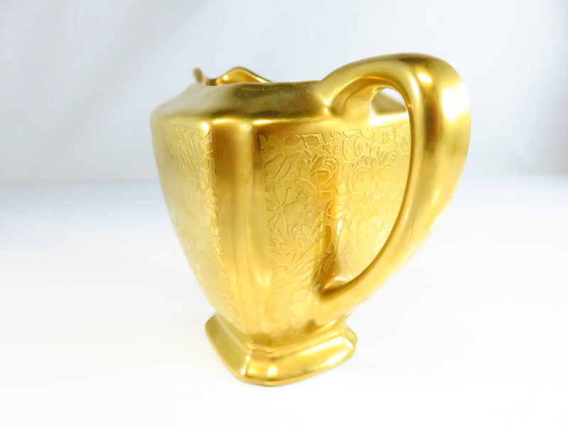 Vintage Wheeling Gold Daisy and Dove Pattern Creamer Bowl 1253