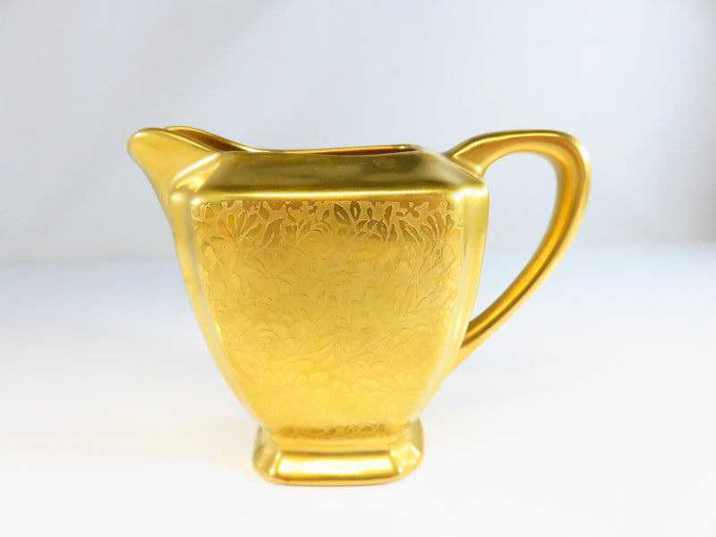 Vintage Wheeling Gold Daisy and Dove Pattern Creamer Bowl 1253