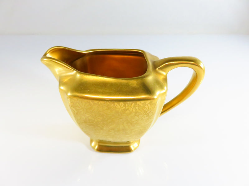 Vintage Wheeling Gold Daisy and Dove Pattern Creamer Bowl 1253