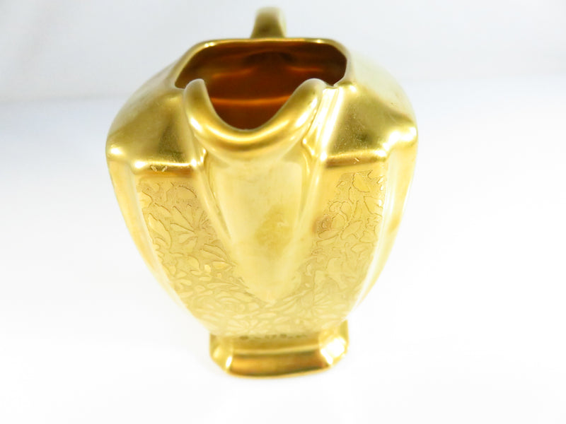 Vintage Wheeling Gold Daisy and Dove Pattern Creamer Bowl 1253