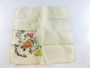 Vintage Brownie Girl Scout Handkerchief Cotton 8¼-Inch Square Floral Girl Design Collectible