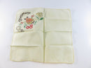 Vintage Brownie Girl Scout Handkerchief Cotton 8¼-Inch Square Floral Girl Design Collectible