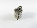 Vintage Sterling Prayer Box Pendant Locket Pierced Floral Design Hinged Lid 925