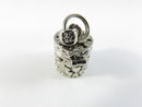 Vintage Sterling Prayer Box Pendant Locket Pierced Floral Design Hinged Lid 925