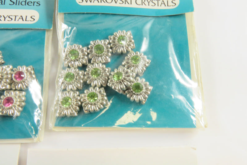 Grouping of Crystal Innovations Swarovski Crystals Designer Metal Sliders New Old Stock