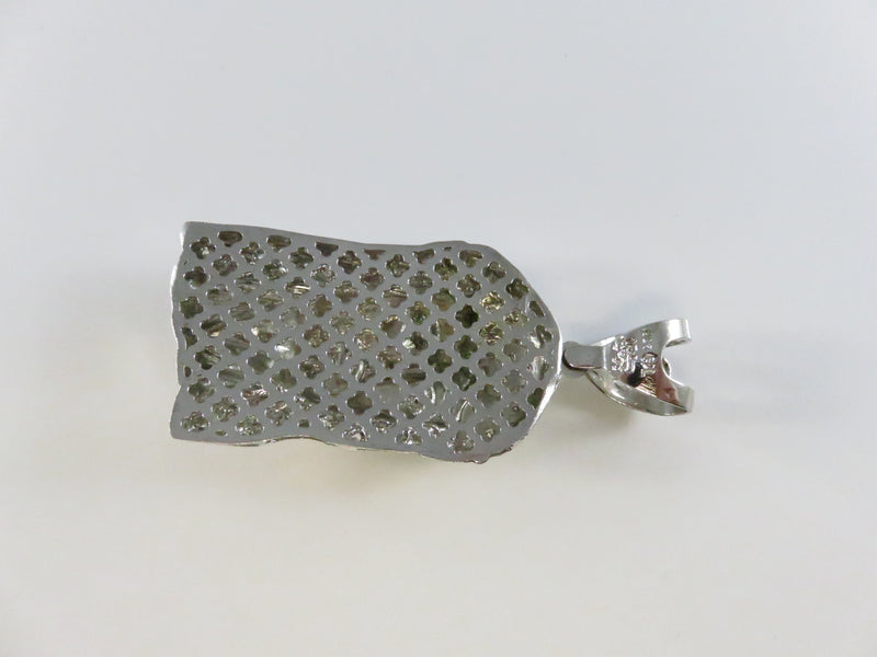 White Ice “Jesus Face” Pendant – 925 Sterling Silver Rhodium Plated, Hip-Hop Iced Out 3⅛″