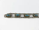 Vintage Southwestern Sterling Silver Needlepoint Turquoise Link Bracelet for Repair