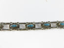 Vintage Southwestern Sterling Silver Needlepoint Turquoise Link Bracelet for Repair