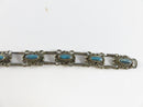 Vintage Southwestern Sterling Silver Needlepoint Turquoise Link Bracelet for Repair