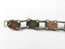 Vintage Southwestern Sterling Silver Needlepoint Turquoise Link Bracelet for Repair