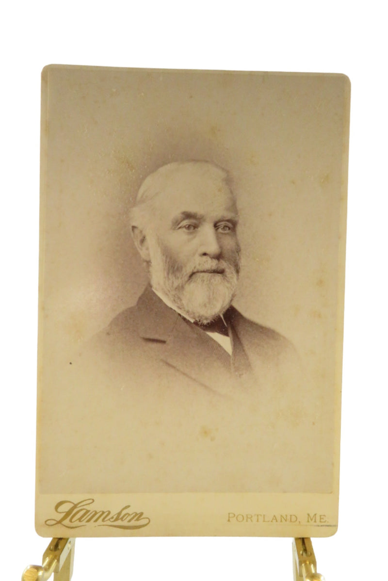 Distinguished Old Man in Suit Antique Cabinet Card Lamson Portland Maine