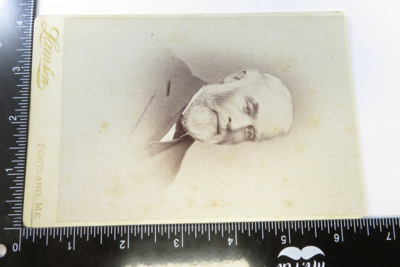 Distinguished Old Man in Suit Antique Cabinet Card Lamson Portland Maine