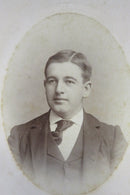 Oval Image Young Man in Tie Antique Cabinet Style Card H.M. Smith Portland Maine product image for Just Stuff I Sell, clear front view, neutral background, original listing photo, optimized descriptive alt text, centered composition variant 2