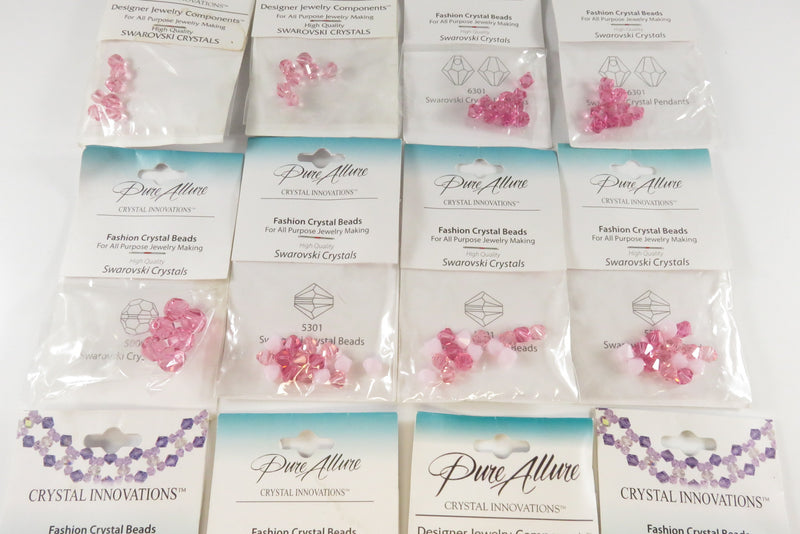 Grouping of Rose Crystal Innovations Swarovski Crystals Fashion Beads New Old Stock