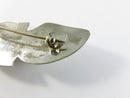 Sterling Feather Form Native American Turquoise Accent Brooch Pin, 10.8 g Mid-Century
