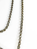 Antique White Metal 28" Necklace Rolo Chain With Pierced Metal Pendant product image for Just Stuff I Sell, clear front view, neutral background, original listing photo, optimized descriptive alt text, centered composition variant 7