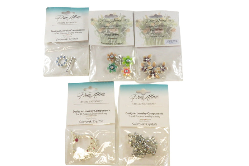 Grouping of Pure Allue Swarovski Crystals Fashion Components New Old Stock — Sapphire — front view