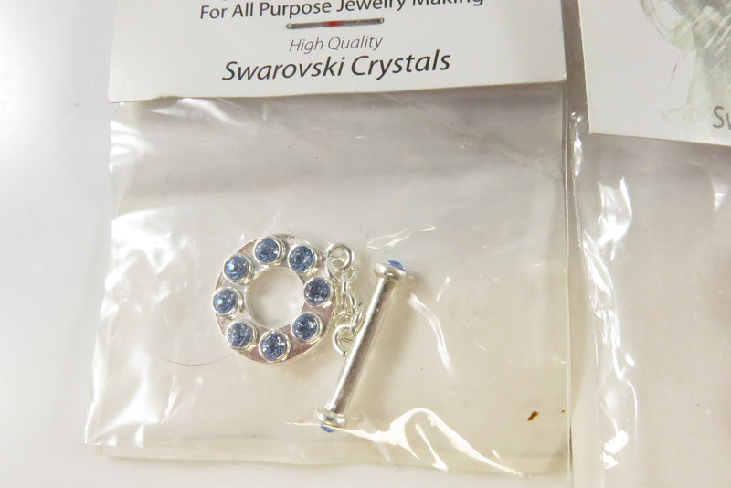 Grouping of Pure Allue Swarovski Crystals Fashion Components New Old Stock