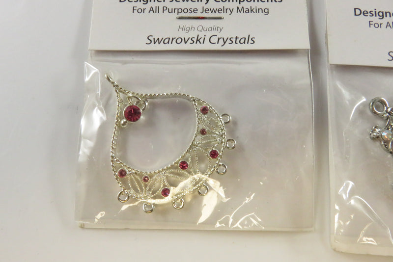 Grouping of Pure Allue Swarovski Crystals Fashion Components New Old Stock