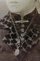 Young Woman Bookchain Locket, Bar Pin Antique Cabinet Card Gray Boston Mass product image for Just Stuff I Sell, clear front view, neutral background, original listing photo, optimized descriptive alt text, centered composition variant 3