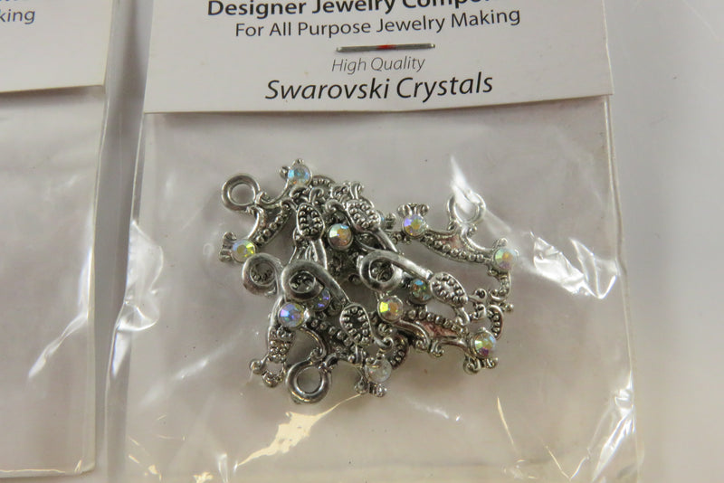 Grouping of Pure Allue Swarovski Crystals Fashion Components New Old Stock