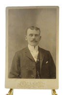 Handsome Man Watch Chain and Fly Pin Antique Cabinet Card L.N. Hill Kennebunk — front view