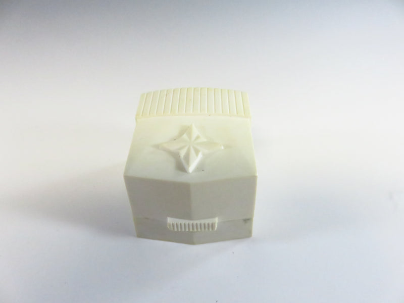 Vintage White Plastic Ring Box With Tired Foam Insert