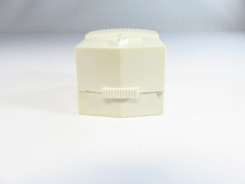 Vintage White Plastic Ring Box With Tired Foam Insert