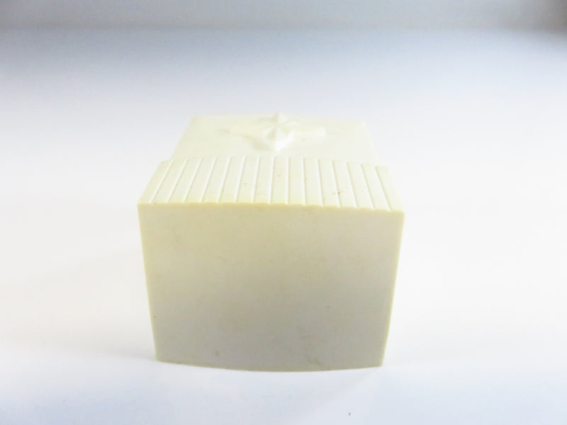 Vintage White Plastic Ring Box With Tired Foam Insert