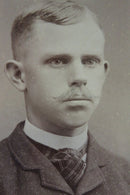 Young Man Mustache Antique Cabinet Card Gardner and Philbrick Biddeford Maine product image for Just Stuff I Sell, clear front view, neutral background, original listing photo, optimized descriptive alt text, centered composition variant 2