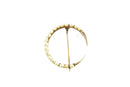 Antique Pearl Decorated Crescent Moon Brooch in 10K Yellow Gold