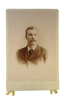 Freemason Man Wear Pin Tie Suite Antique Cabinet Card Philbrick Biddeford Maine — front view