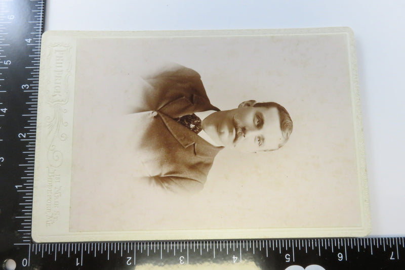 Freemason Man Wear Pin Tie Suite Antique Cabinet Card Philbrick Biddeford Maine