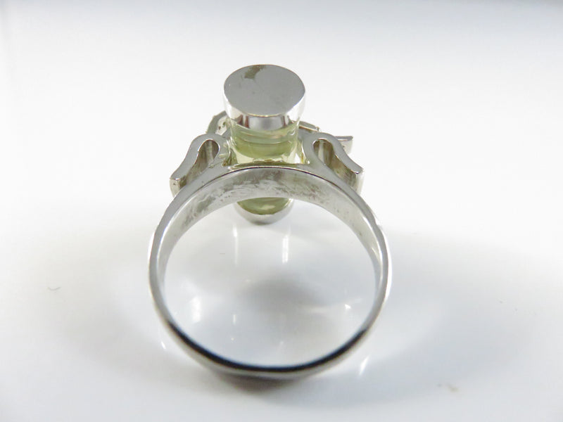 Sterling Silver Elise Adoree Quartz Tube Ring With Diamond Accents 925 RT Size 6.75 Repair Piece