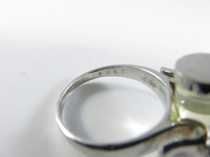 Sterling Silver Elise Adoree Quartz Tube Ring With Diamond Accents 925 RT Size 6.75 Repair Piece