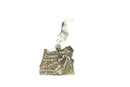 Crater Lake Oregon Sterling Souvenir Plaque Charm with Nickel Silver Flag — Sterling Silver, Silver — front view