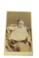 Antique CDV Little Baby Unnamed Sitter Hibbard, Burlington VT 4 1/8" x 2 1/2" — front view