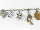 Vintage Sterling Silver Charm Bracelet with Mixed Charms 6.75 Inches