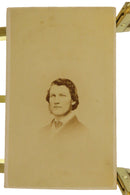 Antique CDV Young Man Partial Beard Unnamed Sitter 4 1/8" x 2 1/2" — front view
