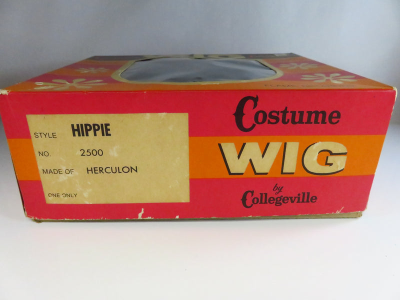 Hippie No. 2500 Costume Wig by Collegeville in Box with Dead Man's Parts Note