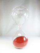 10" Glass Hourglass Decorative Functional Red Sand Timer Pre-owned