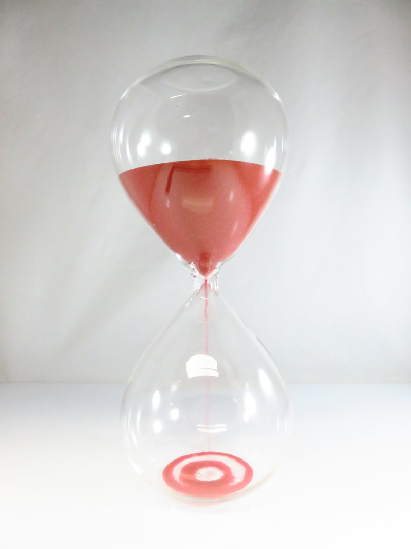 10" Glass Hourglass Decorative Functional Red Sand Timer Pre-owned