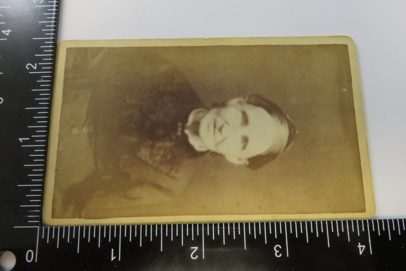 Antique CDV Old Woman Hunched Forward Named Sitter 4 1/8" x 2 1/2"