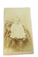 Antique CDV Cute Baby Hidden Mom? Unnamed Sitter A.M. Allen, PA 4 1/8" x 2 1/2" — front view