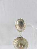 Navajo Sterling Silver Pink Mother of Pearl Concho Drop Earrings by Juan Guerra 2 1/8 Inch