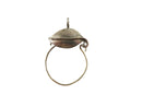 Vintage Sterling Silver Leaf Form Charm Holder Pendant — Sterling Silver, Silver — front view
