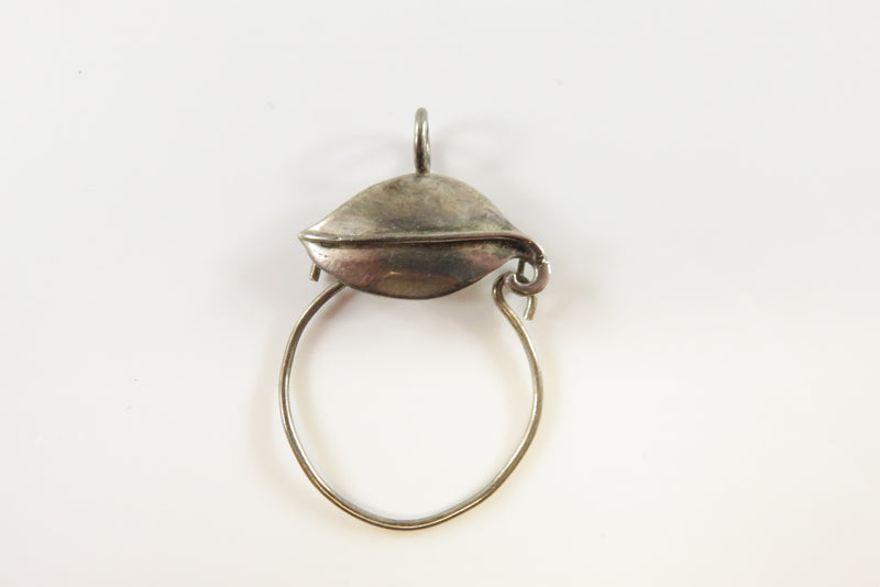 Vintage Sterling Silver Leaf Form Charm Holder Pendant